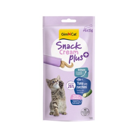 GIMCAT CREAM PLUS Tonno zucchine kitten 6x15gr