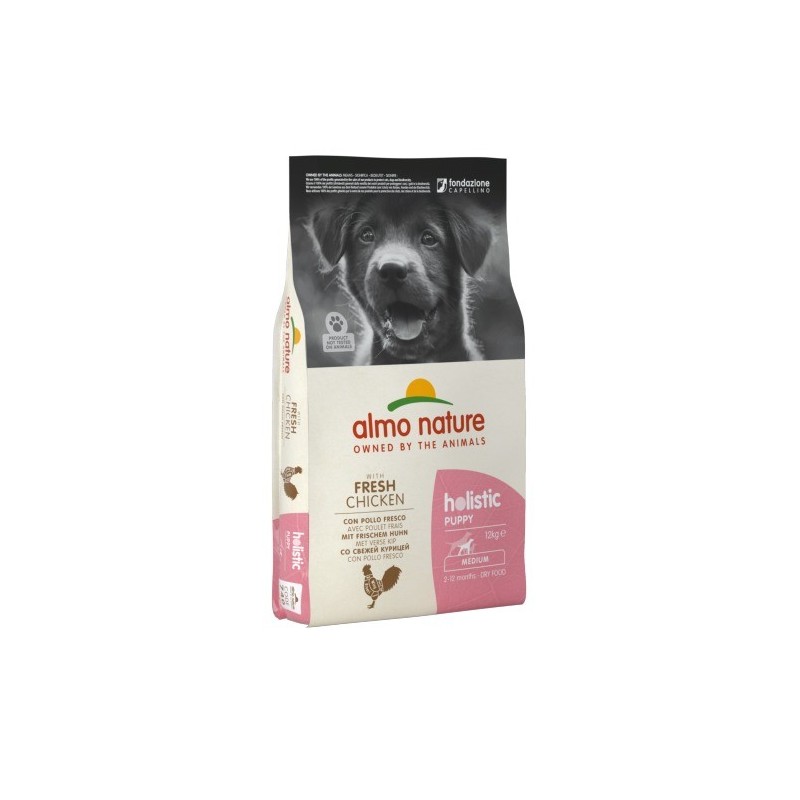 ALMO NATURE HOLISTIC CROQUETTES CANE PUPPY MEDIUM POLLO E RISO 12Kg