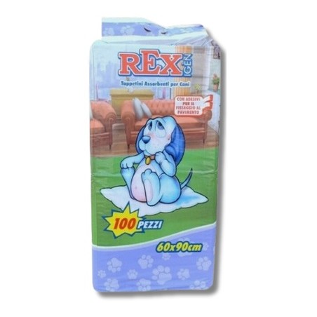 AZ PET PRODUCTION REX TAPPETINI ASSORBENTI 60X90 100 PEZZI CON ADESIVI