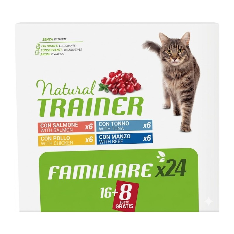 TRAINER BUSTA GR 85 MULTIPACK 24X85 GR SALMONE POLLO TONNO MANZO