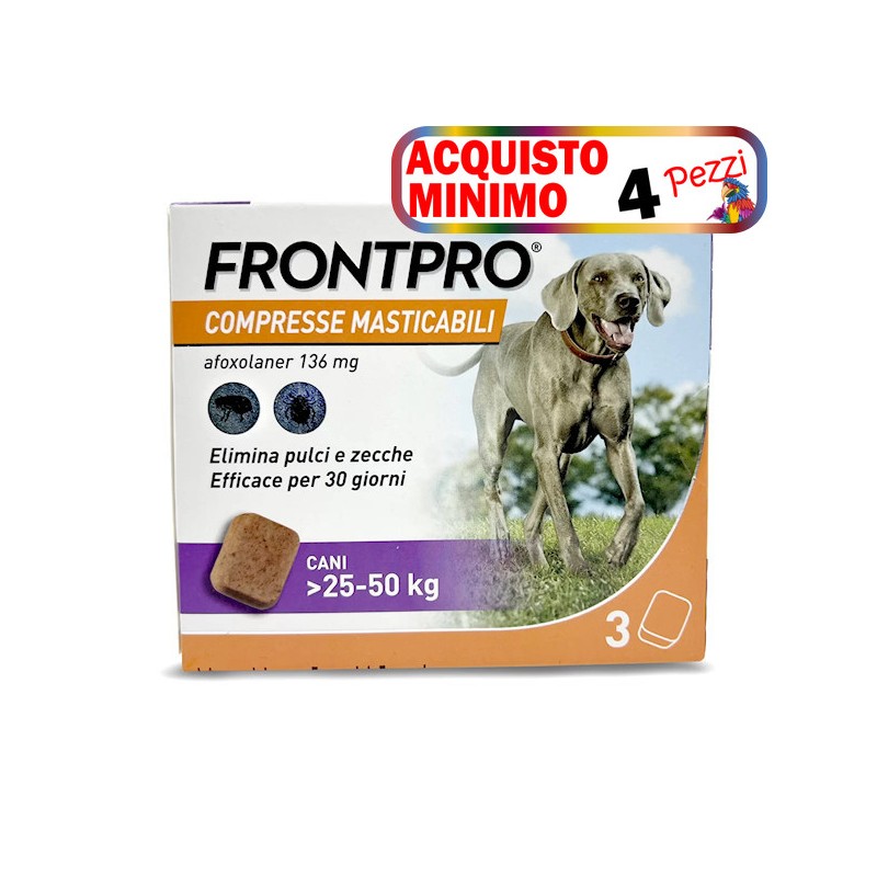 FRONTPRO 25-50 kg 136mg 3 compresse masticabili*acquisto minimo 4pz*