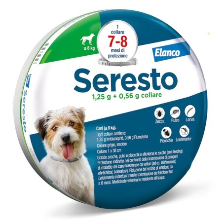 SERESTO COLLARE ANTIPARASSITARIO PER CANI INFERIORI A 8 KG 1pz
