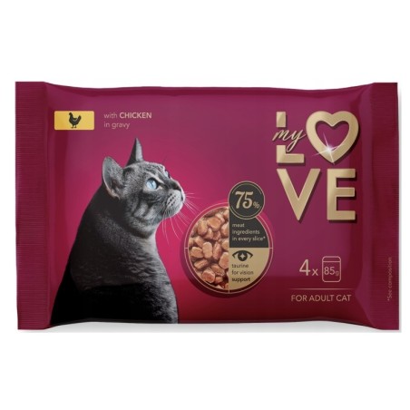  MY LOVE BUSTA GATTO 4X85 GR BOCCONCINI IN SALSA POLLO