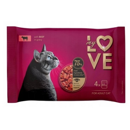 AZ PET PRODUCTION MY LOVE BUSTA GATTO 4X85 GR BOCCONCINI IN SALSA MANZO