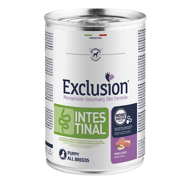 EXCLUSION DIET INTESTINAL PUPPY PORK & RICE 400GR
