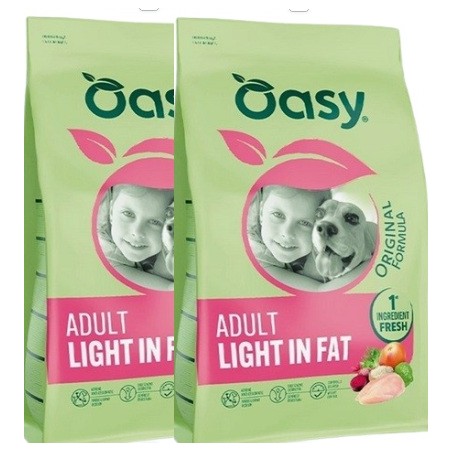 OASY OASY DOG ADULT LIGHT IN FAT POLLO KG. 10 *acquisto minimo 2 sacchi*prezzo riferito alla singola confezione*