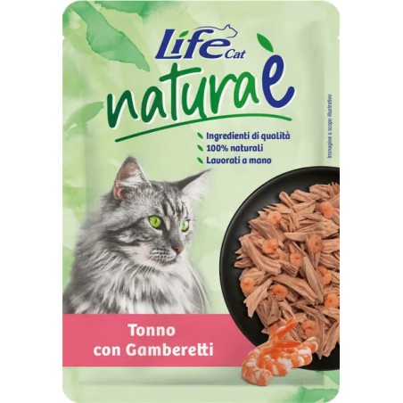 LIFE PET CARE LIFE CAT NATURA E' BUSTA GR 70 TONNO GAMBERETTI *SCADENZA 09-26*