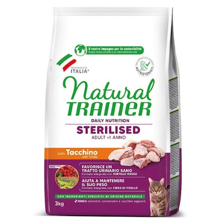 TRAINER FELINE NATURAL ADULT STERILISED TACCHINO 3kg