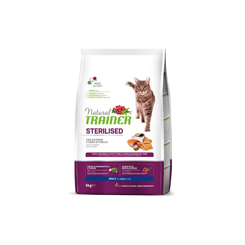 TRAINER FELINE NATURAL ADULT STERILISED SALMONE 3kg