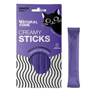 NATURAL CODE CREAMY STICKS POLLO FORMAGGIO 4x14gr