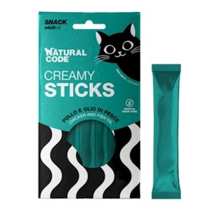 NATURAL CODE CREAMY STICKS POLLO OLIO PESCE 4x14gr