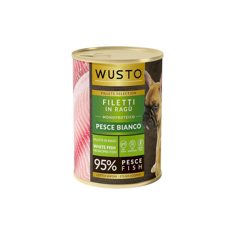 WUSTO DOG FILETTI IN RAGU PESCE BIANCO 400GR