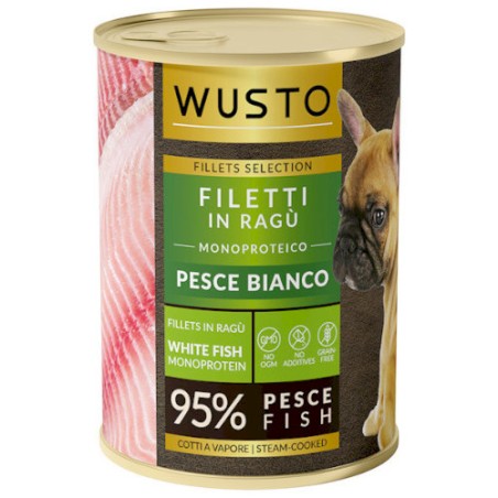 WUSTO DOG FILETTI IN RAGU PESCE BIANCO 400GR