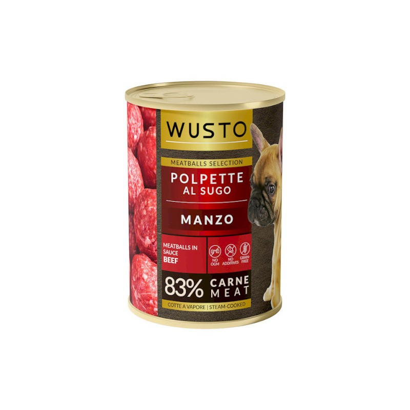 WUSTO DOG POLPETTE AL SUGO MANZO 400GR