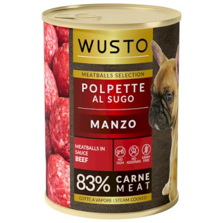 WUSTO DOG POLPETTE AL SUGO MANZO 400GR