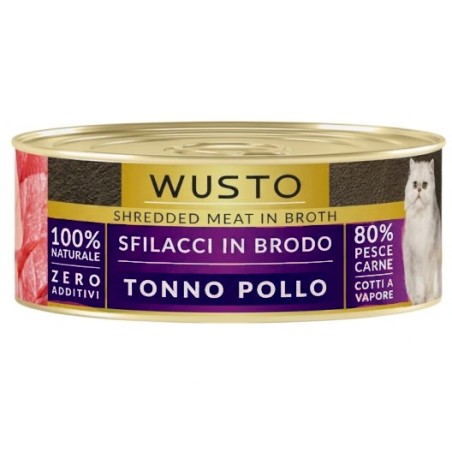 WUSTO CAT SFILACCI IN BRODO TONNO POLLO 85GR