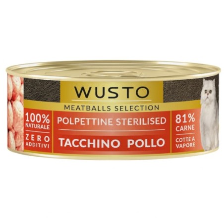 WUSTO CAT POLPETTINE STERILISED TACCHINO 85GR