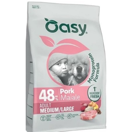 OASY OASY DOG ADULT MEDIUM-LARGE MAIALE MONOPROTEICO KG.10