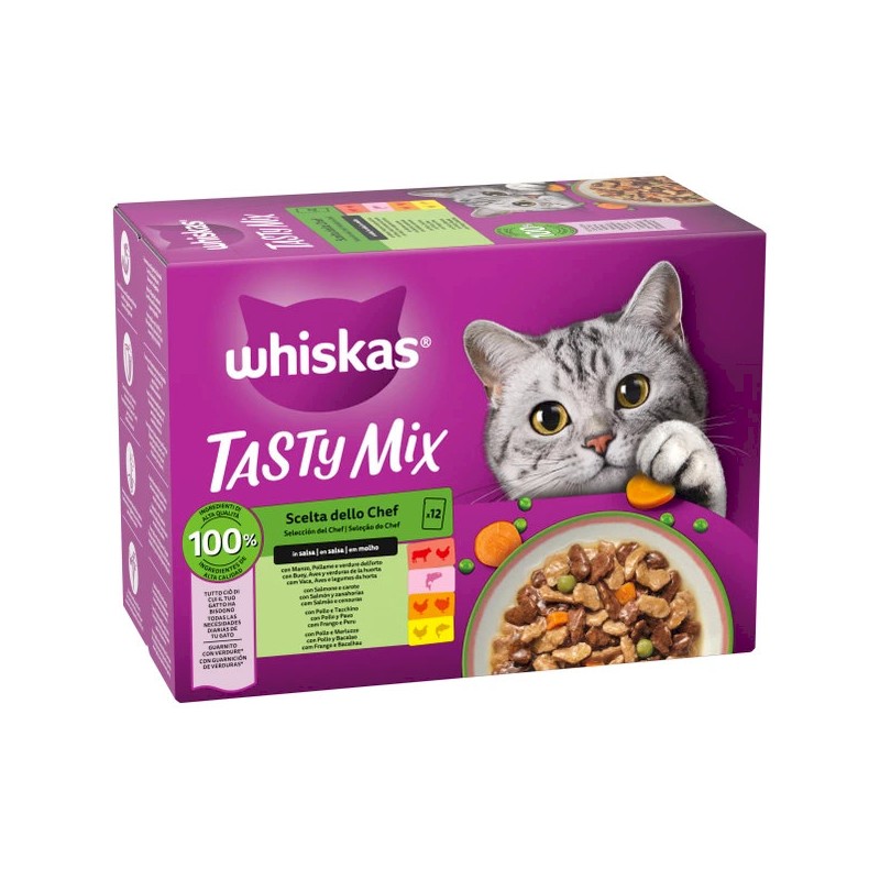 WHISKAS TASTY BUSTE MULTIPACK 12X85 GR "SCELTA DELLO CHEF"