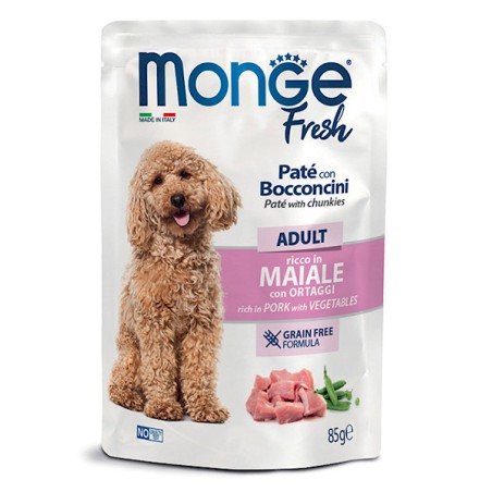 MONGE MONGE DOG FRESH BUSTA 85gr MAIALE ORTAGGI