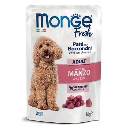 MONGE MONGE DOG FRESH BUSTA 85gr MANZO