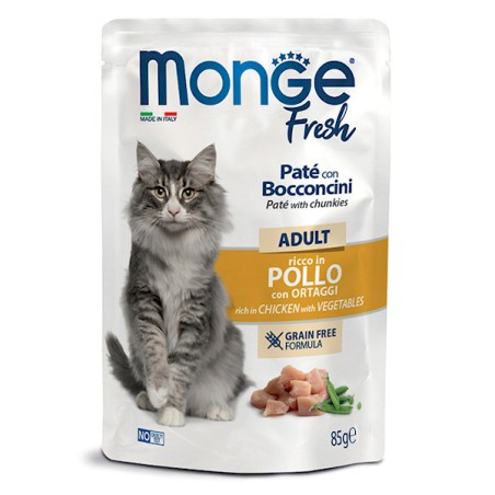 MONGE MONGE CAT FRESH BUSTA 85gr adult POLLO ORTAGGI