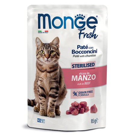 MONGE MONGE CAT FRESH BUSTA 85gr sterilised MANZO