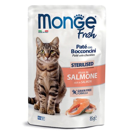MONGE MONGE CAT FRESH BUSTA 85gr sterilised SALMONE