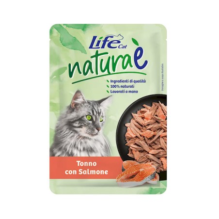 LIFE PET CARE LIFE CAT NATURA E' BUSTA GR 70 TONNO SALMONE*scadenza 12-26*