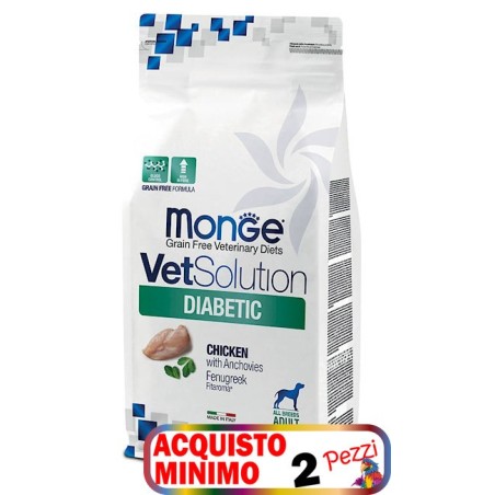 MONGE MONGE VETSOLUTION CANE DIABETIC KG.12 - *acquisto minimo 2 sacchi*prezzo riferito alla singola confezione*