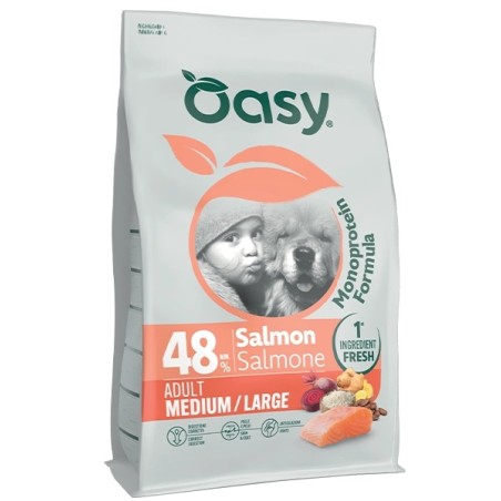 OASY OASY DOG ADULT MEDIUM-LARGE SALMONE MONOPROTEICO KG.10