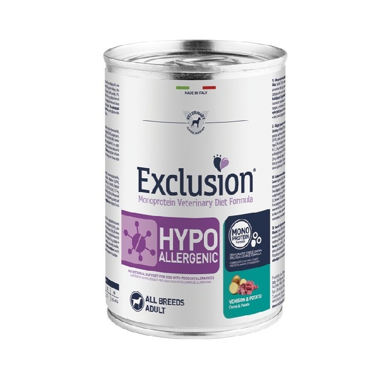 EXCLUSION HYPOALLERGENIC VENISON & POTATO 400GR