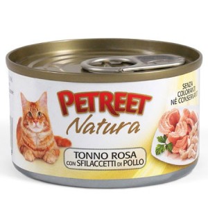 PETREET NATURA TONNO ROSA CON SFILACCETTI DI POLLO GR.70