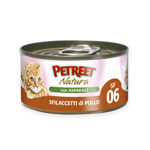 PETREET NATURA SFILACCETTI DI POLLO CON ASPARAGI GR70