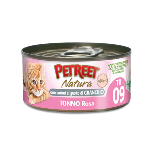 PETREET NATURA TONNO ROSA CON SURIMI GUSTO GRANCHIO GR.70