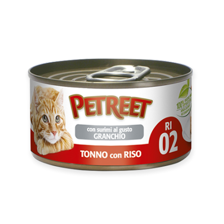PETREET TONNO E RISO CON SURIMI GUSTO GRANCHIO GR85