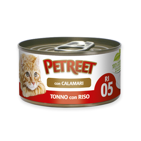 PETREET TONNO E RISO CON CALAMARI GR85