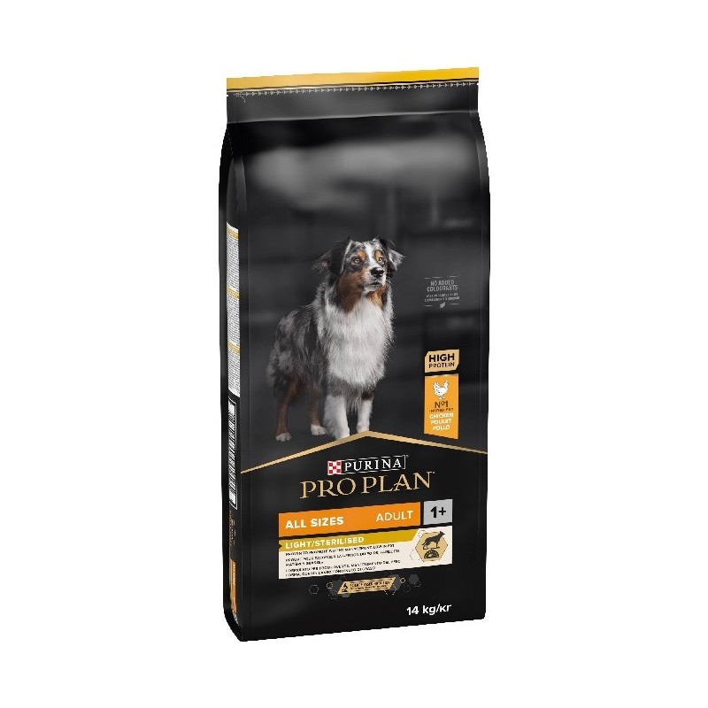 PURINA PRO PLAN ADULT ALL SIZE LIGHT STERILISED OPTIWEIGHT 14 KG 