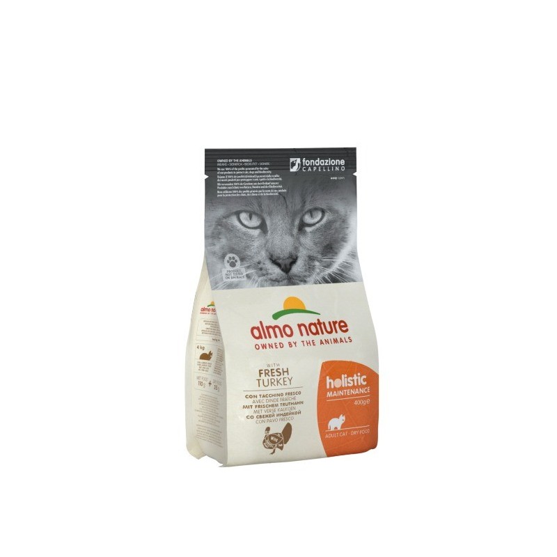 ALMO NATURE HOLISTIC ADULT GATTO GR.400 TACCHINO E RISO 