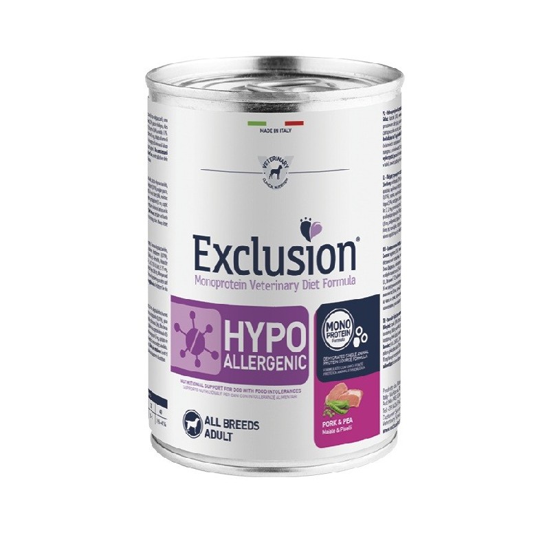 EXCLUSION DIET HYPOALLERGENIC PORK & PEA 400GR