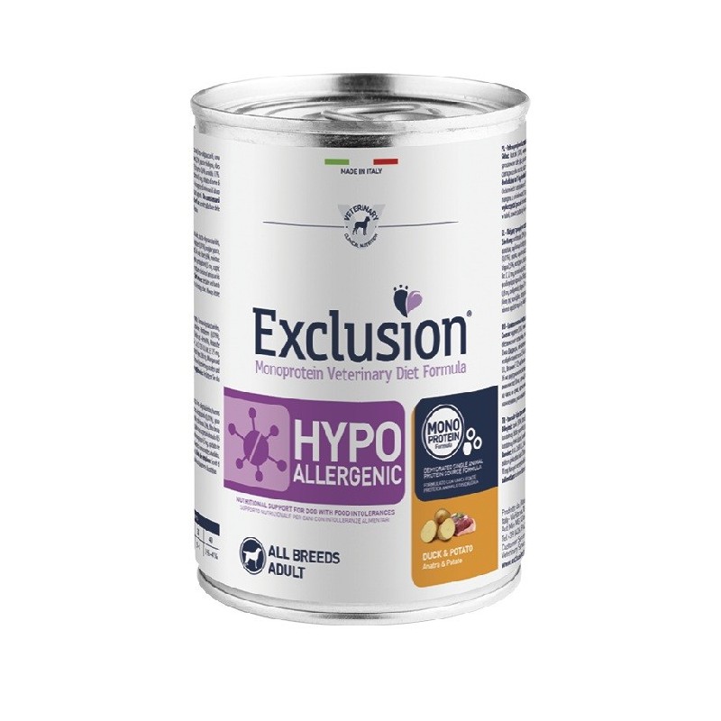EXCLUSION DIET HYPOALLERGENIC DUCK & POTATO 400GR