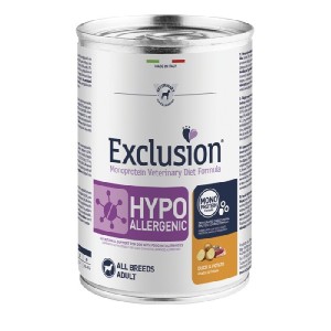 EXCLUSION DIET HYPOALLERGENIC DUCK & POTATO 400GR