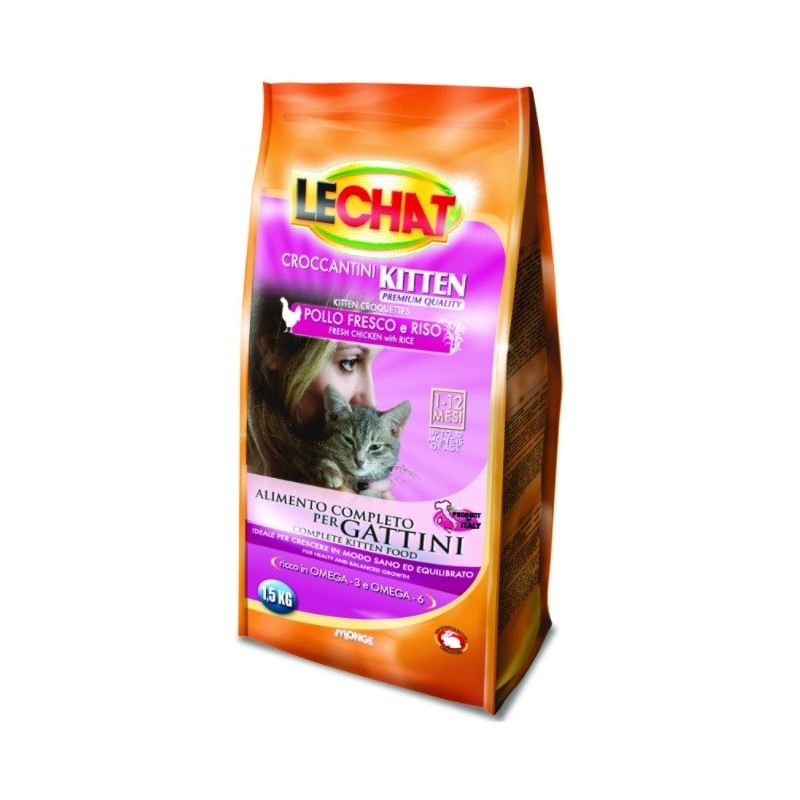 LECHAT CROCCANTINO JUNIOR CON POLLO FRESCO E RISO 1,5KG