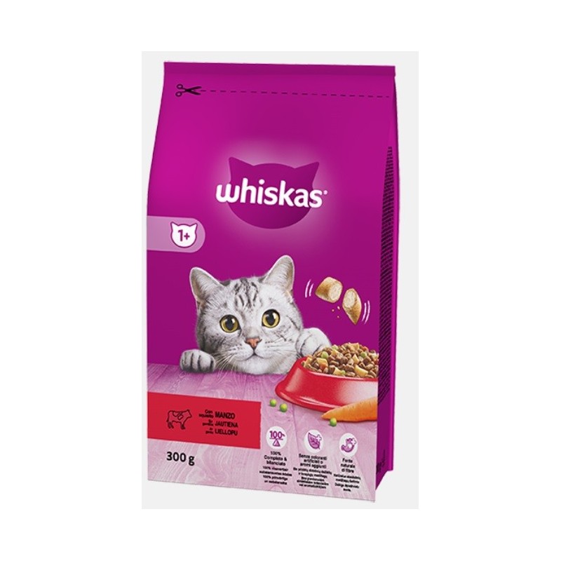 WHISKAS CROCCANTINI GR.300 MANZO
