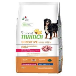 TRAINER SENSITIVE NOGLUTEIN ADULT M/M CONIGLIO E CERALI INTEGRALI KG 12