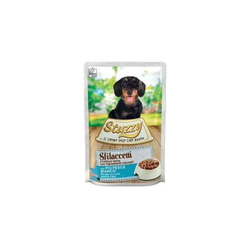 STUZZY DOG BUSTA GR100 SFILACCETTI PESCE BIANCO