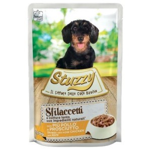 STUZZY DOG BUSTA GR.100 SFILACCETTI POLLO PROSCIUTTO 