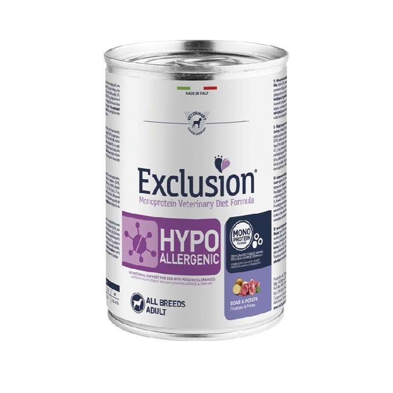 EXCLUSION DIET HYPOALLERGENIC GR.400 BOAR & POTATO