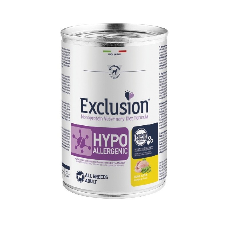EXCLUSION DIET HYPOALLERGENIC QUAIL & PEA 400GR