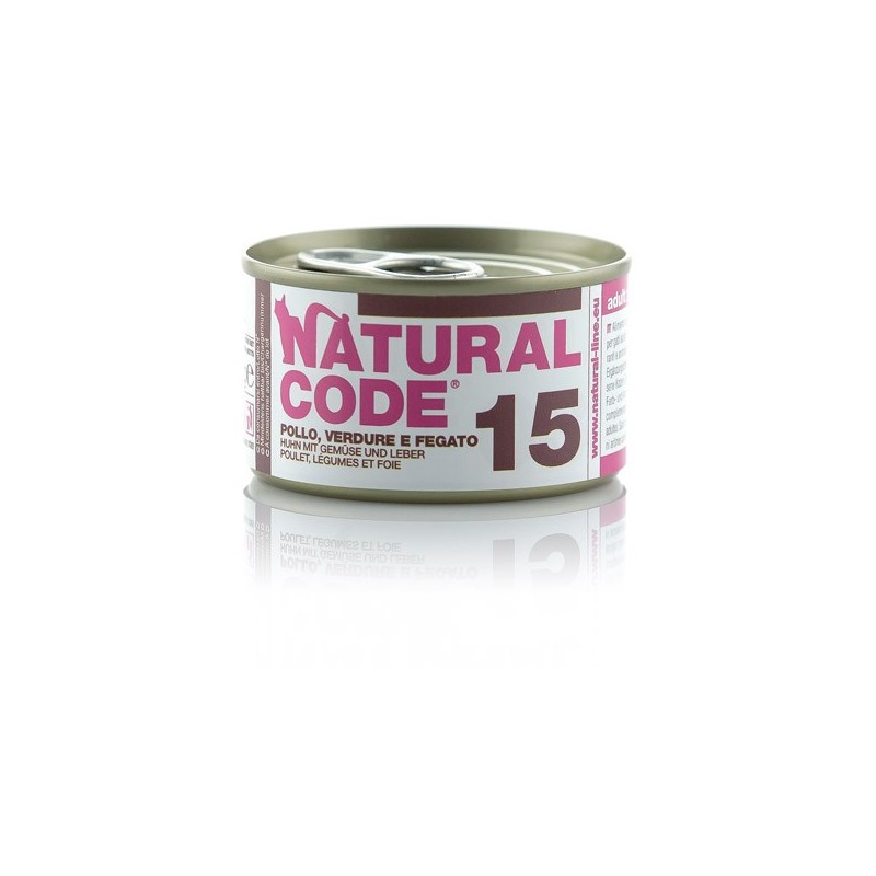 NATURAL CODE GR.85 POLLO VERDURE FEGATO RISO--15-- 